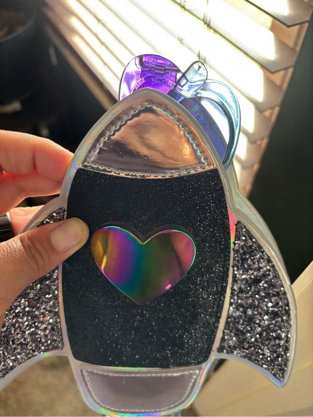 Holographic Rocket Heart Crossbody Bag - Picture 6 of 9